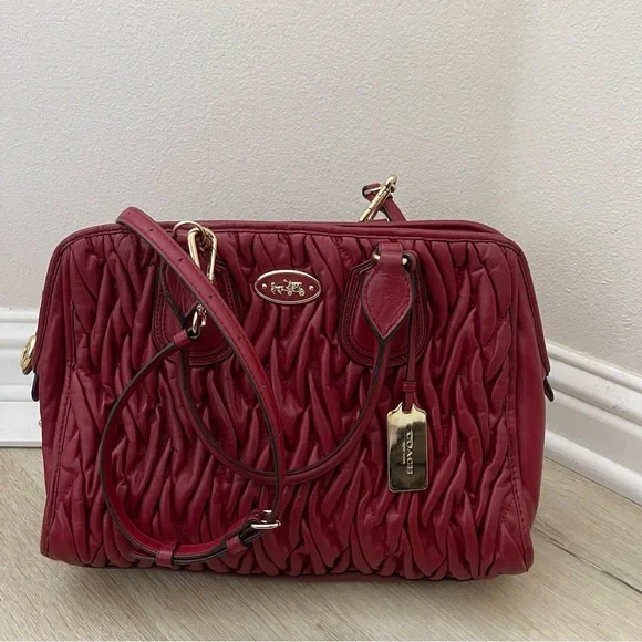 Coach Red Leather Handbag - Picture 7 of 8